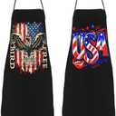 Dumoldpa USA American Flag Aprons Mens Aprons Funny Cooking Kitchen Aprons for Women Fathers Day Gift His Hers Gifts Couple Gifts for Wedding Cool Bridal Shower Engagement Anniversary