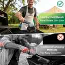 2026 New Electric Grill Brush with 3 Replacement Head,3-Speed Power Control,Cordless Rechargeable Grill Cleaning Brush with Adjustable Angle,Cleaning Tool for Outdoor BBQ,No Bristle Shedding-Gray