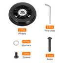 uxcell Set of 1 Luggage Wheels Replacement 69 x 19 mm/2.7" x 0.7" Rubber Swivel Caster Bearing Wheels Repair Kits for Suitcase Inline Outdoor Skate,Black