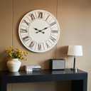 Oversized Farmhouse Wall Clock - 30 inch, Extra Large Decorative Wall Clock for Living Room Decor | Metal Face | Roman Numeral | Battery Operated