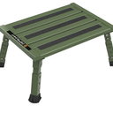 Adjustable RV Step Stool, 3-Step Height Adjustment, Foldable Legs, Wide Anti-Slip Surface,Supports Up to 1,000 lb, Premium Aluminum Construction Easy to Carry (Army Green)