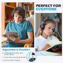AILIHEN C8 Kids Headphones Wired, On-Ear Headphones with Microphone and Volume Control Foldable Corded Stereo 3.5mm Headset for School Teens Smartphones Chromebook Laptop Tablets Travel (Black Blue)
