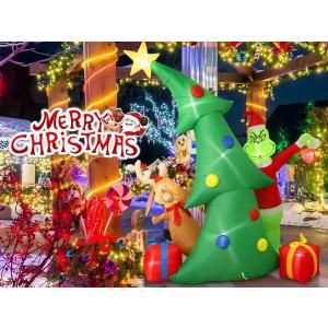 9 FT Christmas Tree Inflatable Christmas Inflatables Decorations Dog Grinch LED Lights Indoor Outdoor Garden