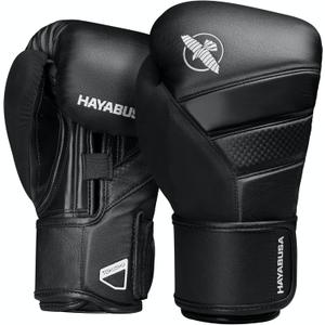 Hayabusa T3 Boxing Gloves for Men and Women Wrist and Knuckle Protection, Dual-X Hook and Loop Closure, Splinted Wrist Support, 5 Layer Foam Knuckle Padding (18oz, Black)