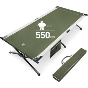 EVER ADVANCED Extra Wide Camping Cot for Adults Oversized XXL Sleeping Cots Folding Cot Bed with Carry Bag, 84.3" L x 41.9" W, Support to 550 lbs, Large