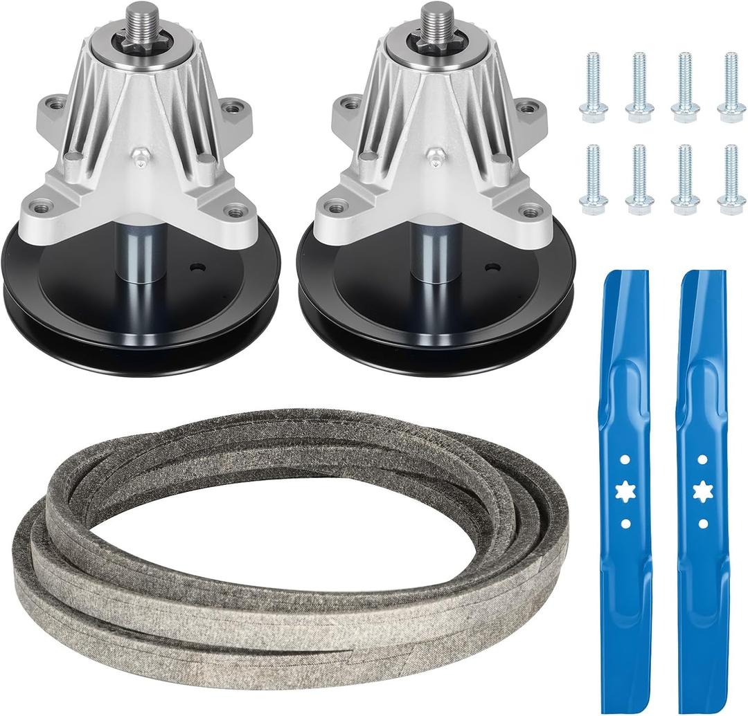 Aeagle 918-06991 Rebuild Kit Fit for Troy-Bilt Bronco Pony 42" TB42 TB2246 Craftsman T1000 T1200 T1400 LT4200 T130 1400 T1800, Includes 2 Spindles 618-06991, 2 Blades 742-04308, 96 Belt 954-04060