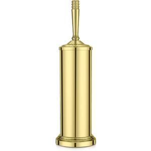 Stainless Steel Toilet Brush and Holder,Gold Toilet Bowl Brush with Long Handle for Bathroom,Toilet Brushes-Space Saving,Covered Brush, Durable, Deep Cleaning,Splash Resistant