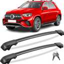 KINGGERI 300lbs Lockable Roof Rack Cross Bars Compatible with Mercedes Benz GLE 2015-2025 with Raised Side Rails, Heavy Duty Aluminum Roof Rails Crossbars Luggage Accessories