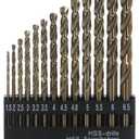 Metric Cobalt Drill Bits Set 1.5-6.5mm 13PCS, M35 high Speed Steel, high Hardness Straight Shank Drill, Mechanical or Hand Drill for Drilling, Suitable for Stainless Steel, Iron, Copper and Aluminum.