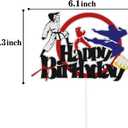 Karate Happy Birthday Cake Topper,Taekwondo Selection Kung Fu Theme Party Supplies for Boys Girls Men Women