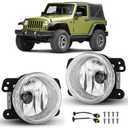 Nilight Fog Lights Assembly Compatible with 2007 2008 2009 Jeep Wrangler 2005-2008 Dodge Magnum 2005-2010 Chrysler PT Cruiser 300 Touring Models Clear Lens