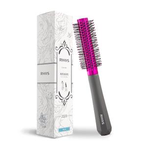 RHOS 1.5 inch Round Hair Brush for Blow Drying, Curling/Straightening - Round Styling Brush for Bangs, Thin, Short, Curly Hair ABS Material, Nylon Bristles, Heat Resistant, for Women and Men (Gray)