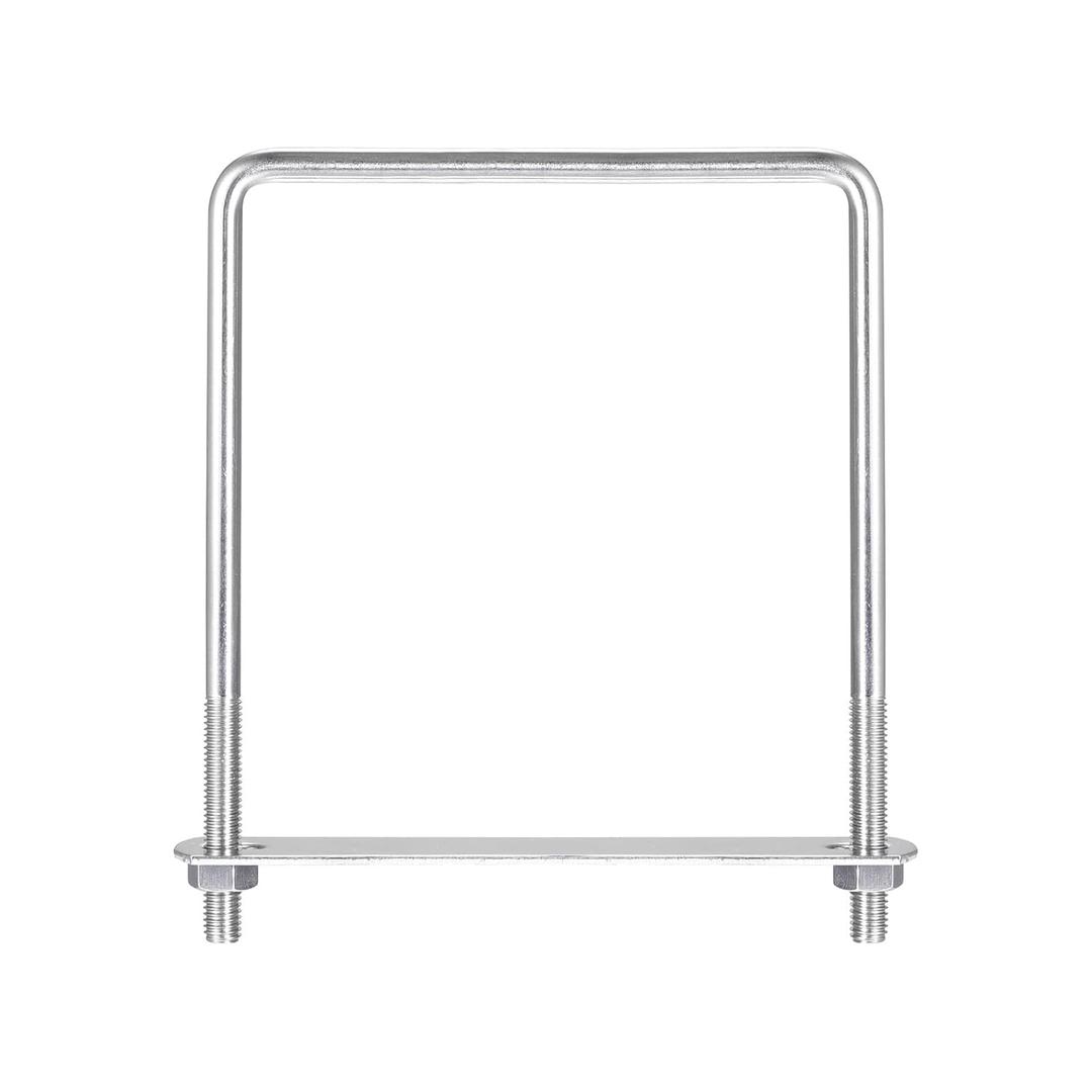 uxcell Square U-Bolts, 2 Sets 122mm(4.8") Inner Width 160mm Length M8 304 Stainless Steel U Clamp Bolt with Nuts and Plates, for Boat Trailer