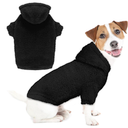 Fuzzy Dog Sweaters for Medium Dogs Dog Hoodie Soft Double-Sided Plush Fleece Pet Sweater Clothes Pet Coats Hoodie Sherpa Hooded Sweatshirt(Black-M)
