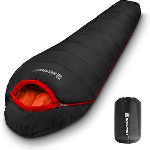 Bessport Mummy Sleeping Bag | 15-45 ℉ Extreme 3-4 Season Sleeping Bag for Adults Cold Weather– Warm and Washable, for Hiking Traveling & Outdoor Activities