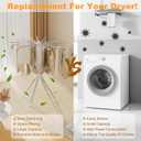4-Legged Clothes Drying Rack Foldable, Portable Laundry Drying Racks, Outdoor Collapsible Drying Rack Clothing with 4 Pulleys and Anti-Slip Holes, Aluminum Indoor Dry Rack for Clothes, Shoes, Towel