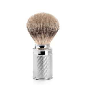 MHLE Traditional Silvertip Badger Shaving Brush | Chrome Plated Stainless Steel Handle | Luxury Shave Accessory for Men