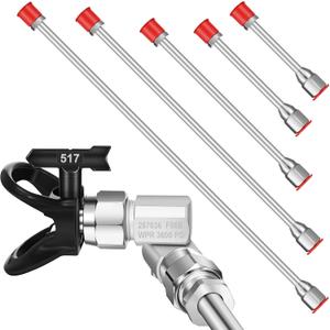 8pcs Airless Paint Sprayer Gun Tip Extension Pole Rod Set for Airless Spray Gun Painting with Swivel Joint Spray Tips and Nozzle Tip Guard Protector (8,12,20,30,39in,517)