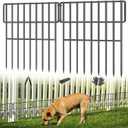 25 Panels Garden Fencing Animal Barrier, 17in (H) X 27ft (L) No Dig Dog Fence, 1.25 in Gap Fence Border for Dogs Rabbits, Rustproof Metal Decorative Fences Blocker for Outdoor, Yard, Patio