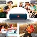 LTGEM Silicone Carrying Travel Case Compatible with JBL FLIP 5 Waterproof Portable Speaker with Extra Carabiner - Blue