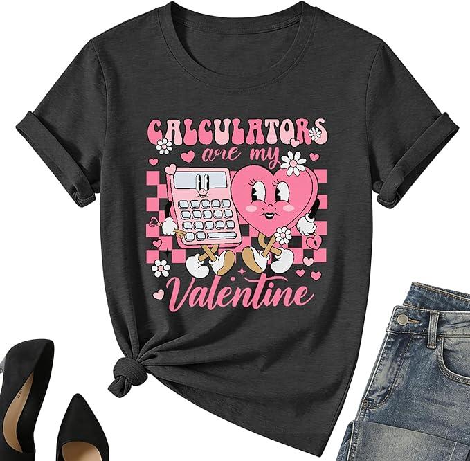 Valentine Day Girl Love Heart Shirt – Kids Valentine Day Cute Cat Short Sleeve Love Heart Boy Tee Top, M