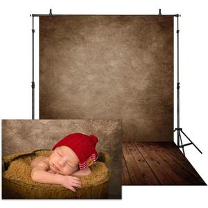 Allenjoy 5x7ft Soft Fabric Brown Wall with Wooden Floor Photography Backdrop Newborn Baby Photoshoot Abstract Portraits Photo Photographer Background Props