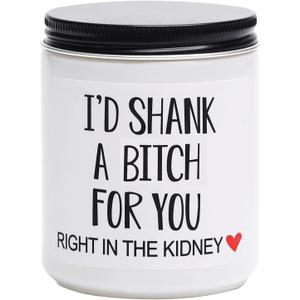 2 x Best Friend Bestie Birthday Gifts for Women Friendship Gifts Scented Candle, Funny Christmas Holiday Present Ideas for Her, Friends Female, BFF, Bestie, Sister (I'd Shank)