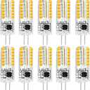 Yosenmi 120V G4 LED Bulb 3W, 20W G4 Halogen Bulb Equivalent, 3000K Warm White, 100V-265V, Non-Dimmable JC G4 Bi-Pin Base Light Bulb, 10-Pack