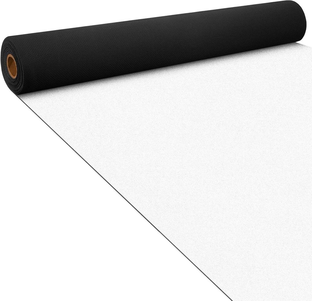 Boao 10 x 2.3 ft Neoprene Carpet Runner Reusable Plastic Floor Runner Non Slip Rubber Backed Rugs for Hallway Aisle Carpet Roll for Wedding Party Decor Prom Business Outdoor(White)