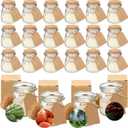 MTLEE 24 Pcs Christmas Jar Candles Thanksgiving Candles Natural Wax Jar with DIY Tag Cards Holiday Gift for Christmas Friendsgiving Party Favor Home Decor, Scents of Pine/Pumpkin/Misty Forest/Berries