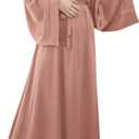 OLEMEK Woman Muslim Long Dress Ramadan Robes Islamic Women Long-sleeved Robes Ethnic Style Arabian Robe (Medium, Pink)