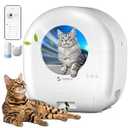 Self Cleaning Litter Box,76L Automatic Cat Litter Box Self Cleaning with APP Control,Low Noise,Safety Protection,Roll Garbage Bags,Deodorizer and Cleaning Brush for Multiple Cats