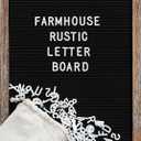 Felt Letterboard with Letters and Numbers 12x17 Inch, First Day of School Board, Word Message Board Classroom Decor, Baby Announcement Board Letters, Rustic Home Decor (Black Felt Brown Frame)