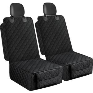 Dog Car Seat Cover, 2 Pack Waterproof Pet Front Seat Car Cover, Full Protection Dog Seat Protector with Side Flaps, Universal Size for Cars, Trucks, SUVs