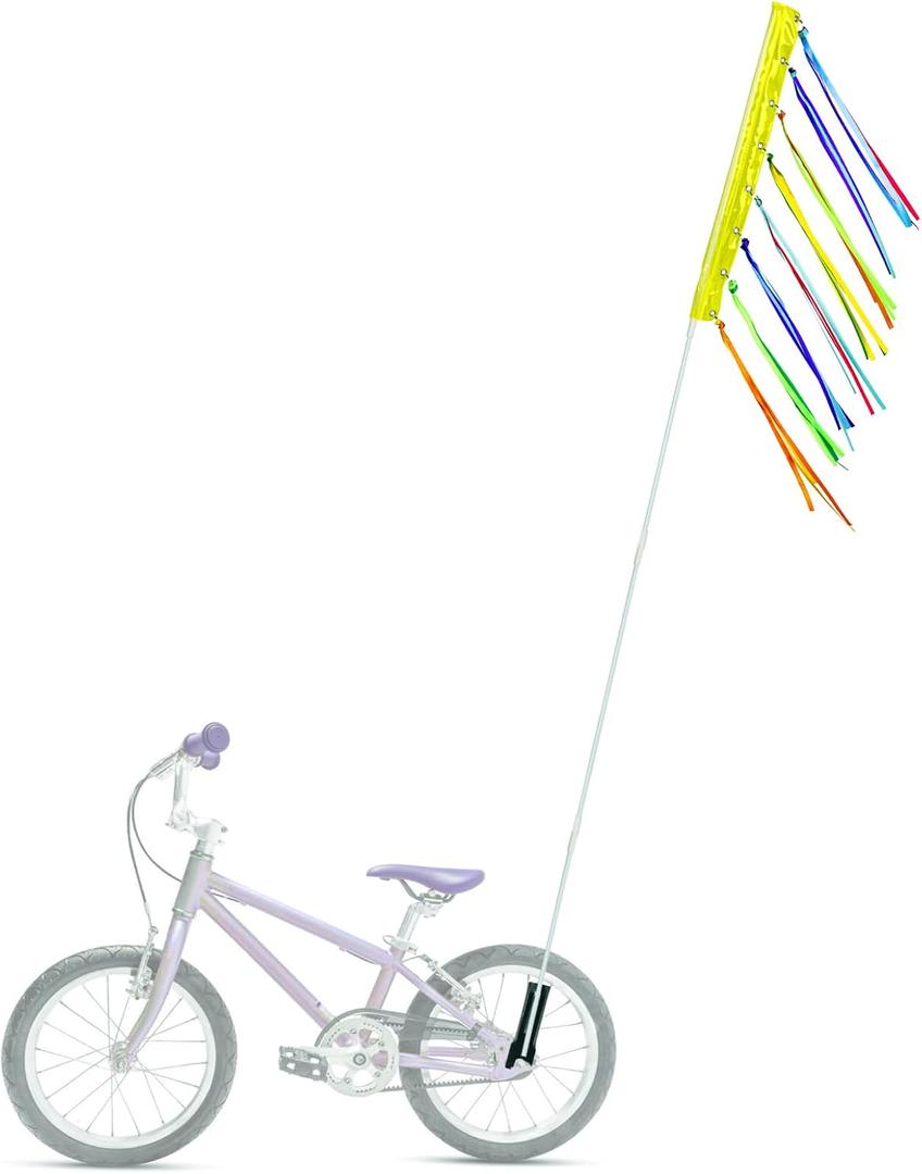 6 ft Bike Flag with Pole for Safety Yellow Go Kart Flag Bicycle Safety Flag for Mobility Scooter Kayak Waterproof Reflective