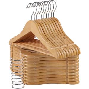 Kids Wooden Hangers 20 Pack, Natural Wooden Baby Hangers with Smooth Finish, Solid Wood Children Hanger for Clothes with Precisely-Cut Notches, Swivel Hook Baby Clothes Hanger for Closet Kids Wooden Hangers 20 Pack, Natural Wooden Baby Hangers with Smooth Finish, Solid Wood Children Hanger for Clothes with Precisely-Cut Notches, Swivel Hook Baby Clothes Hanger for Closet