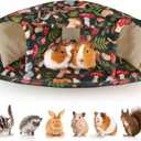 Unicorn Catcher Guinea Pig Hideout - Large Cozy Bed, Warm House, Washable Tunnel Accessories for Small Pets: Hamster, Chinchilla, Bunny (Colorful Mushrooms)