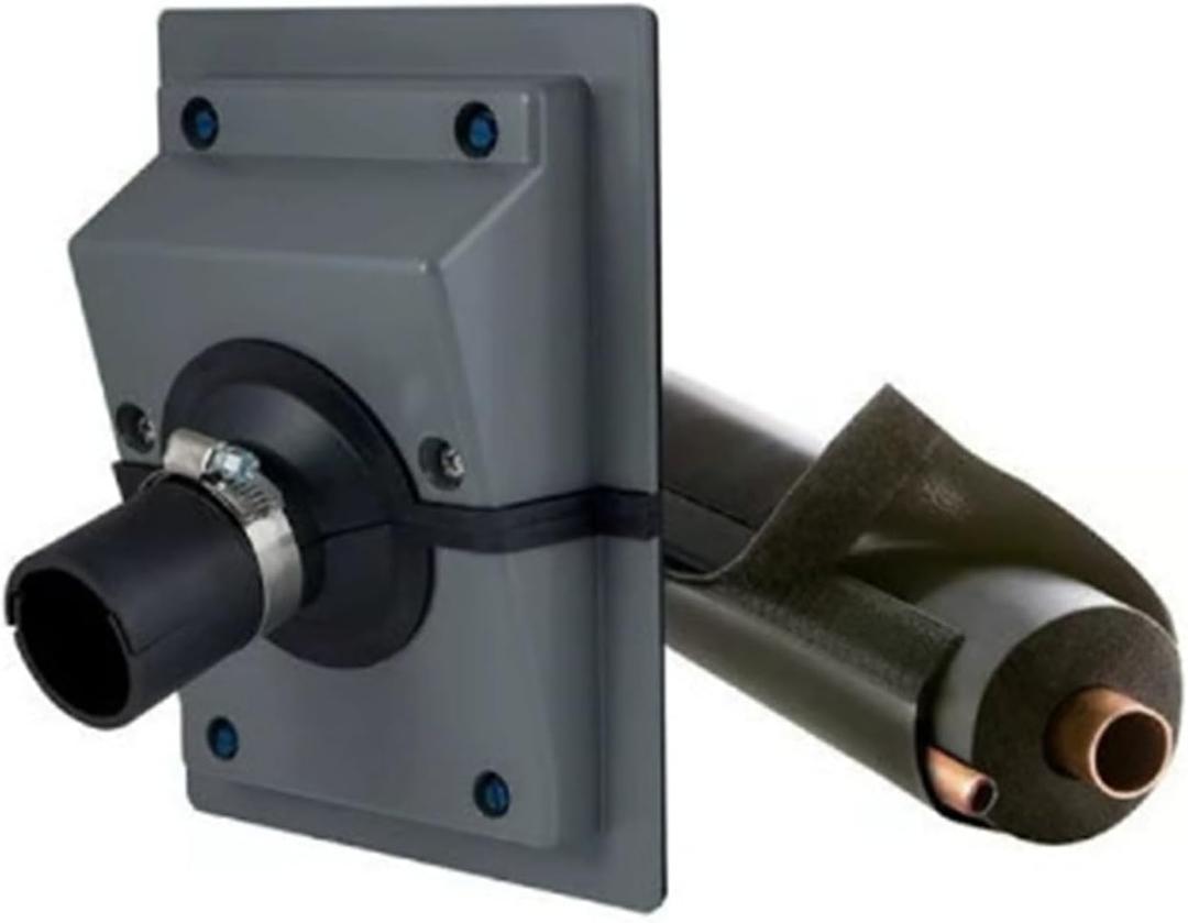 HVAC Wall Penetration & Line-Set Cover Kit, Wall Sleeve for AC Line Set and Split Cover, HVAC Penetration Cover for Outdoor and Indoor Air Conditioner Systems (Grey Kit, 2.36 in)