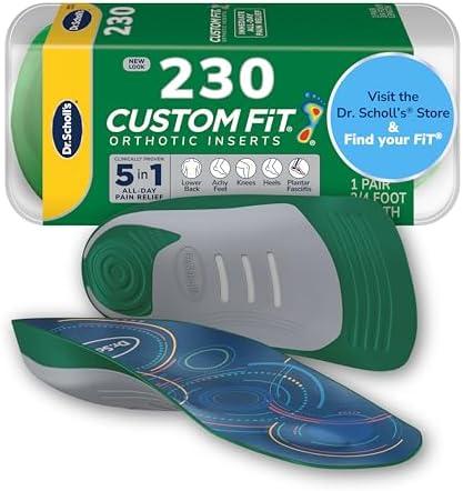 Dr. Scholl’s Custom Fit Orthotics 3/4 Length Arch Support Shoe Inserts - Plantar Fasciitis Relief Insoles for Men and Women, Immediate All-Day Total Lower Body Pain Relief, FSA HSA Eligible, CF230