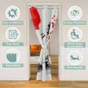 Japanese Style Door Curtain for Doorway Privacy 42"x80" Japanese Ukiyoe Decorative Door Curtain for Doorway Privacy Home Decor Sakura Flower Traditional Retro Theme Red White Window Treatments (Multi 15)