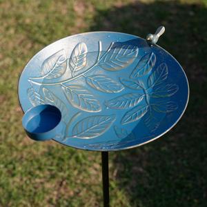 Stargarden Bird Bath, Garden Bird Baths Metal Birdfeeder, 46 Inches Height Leaves Pattern Outdoor Bird Bath with Stake, Hummingbird Bird Bath for Outside, Porch Decor
