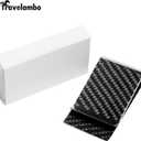 Travelambo Carbon Fiber Money Clip Front Pocket Wallet Minimalist Wallet Slim Wallet Credit Card Holder