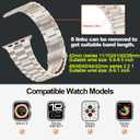 Iiteeology Lightweight Stainless Steel Band Designed for Apple Watch Series 1-11, 42mm, 41mm, 40mm, 38mm, SE2&SE3, Replacement iWatch Bands for Women,Starlight