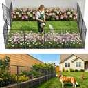3-Layer No Dig Metal Dog Fence for Yard, 32in x 23.6ft, 10 Panels
