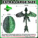 Extra Large Dynamic 3D Printed Dragon Egg with Dragon InsideOpen and Close Mouth with Wings Movable and Eyes, Feathered Wyvern Articulated Crystal Flying Fidget Bird Animals (Dark Green)