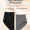 Kalapa Seamless Womens Underwear High Waisted No Show Briefs Silky Stretch Breathable Full Coverage Ladies Panties Multi Pack (Black)