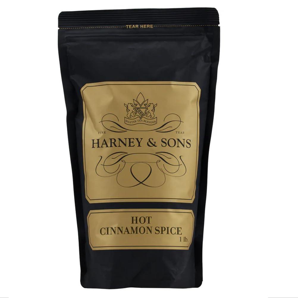 Harney & Sons Hot Cinnamon Spice Loose Leaf Black Tea, 16 oz | Loose leaf black tea with cinnamon, orange peel, and cloves. Contains caffeine. (EXP 06/24/28)