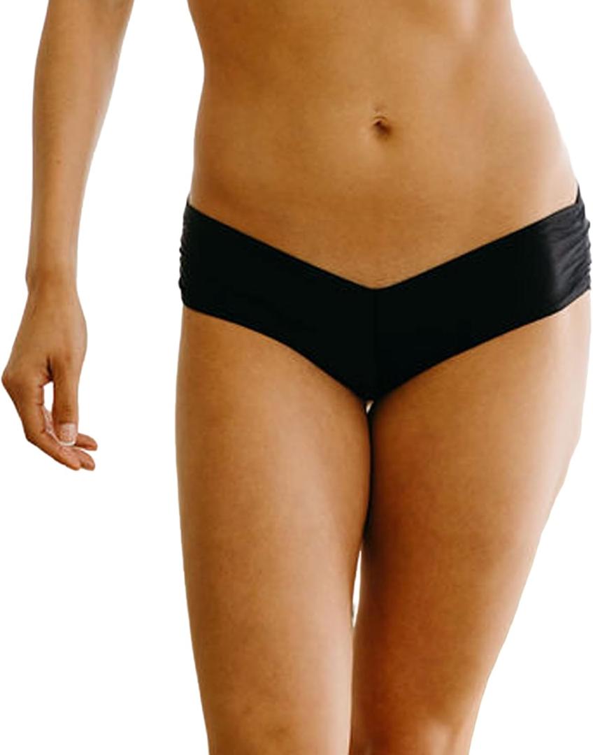 Pinup Doll, Low Rise, Scrunch Butt, Cheeky Shorts, Booty Shorts for Women, Pole Dance Sexy Bottoms, Women's Scrunch Bottoms (Black, XL)