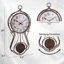 Lily's Home Antique Metal Pendulum Wall Clock, Medium