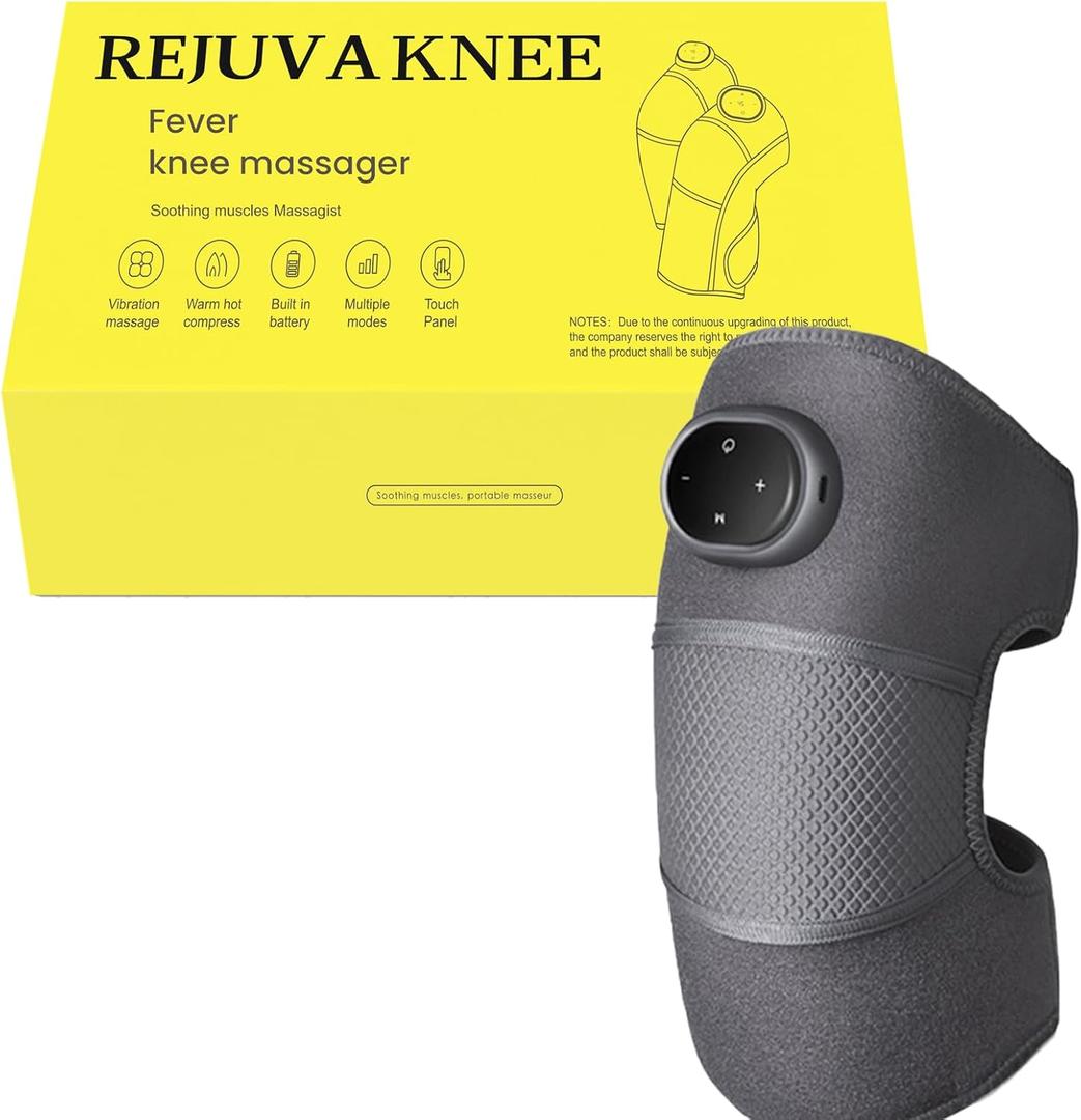 Rejuvaknee Advanced Knee Relief, Multi-functional heated massager with five heating modes and three massage modes. Relieves joint pain and stress. (1), Grey
